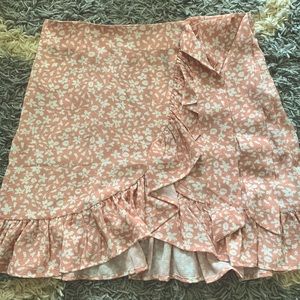 floral pink shein skirt size M